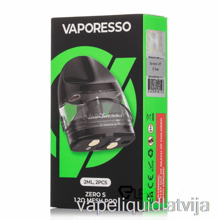 Vaporesso Zero S Nomaiņas Pods 1.0ohm Zero S Pods Vape šķidrums